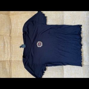 Black crop top with flower